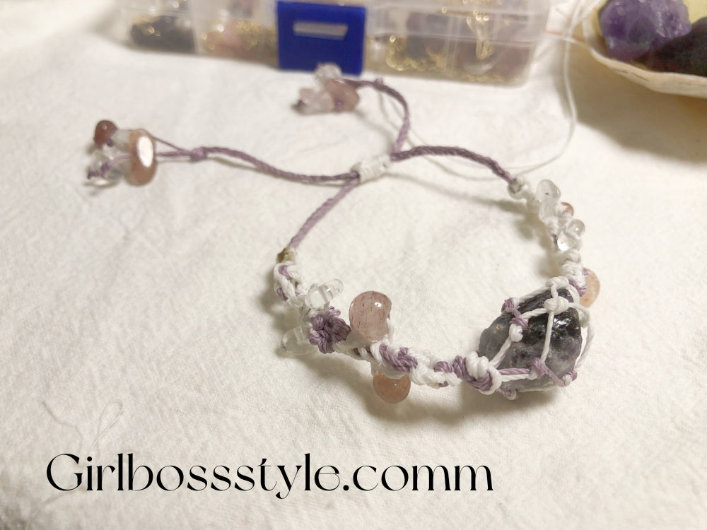 First Time Diy Crystal Stone Net Woven Mesh Bracelet?