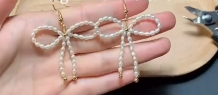 How To Handmade Pearl bow earrings?